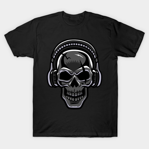 Skull And Headphones - Skull - Headphones T-Shirt by My Geeky Tees - T-Shirt Designs